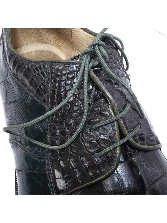 Belvedere Colombo Men’s Size 12 Crocodile Leather Dress Shoes Green Brown main image 15